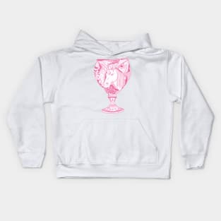 Pink  Unicorn Goblet Kids Hoodie